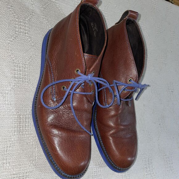 Donald Pliner Men’s Ankle Boots Size 8 M Brown Leather Going out Party Fun - Picture 4 of 12